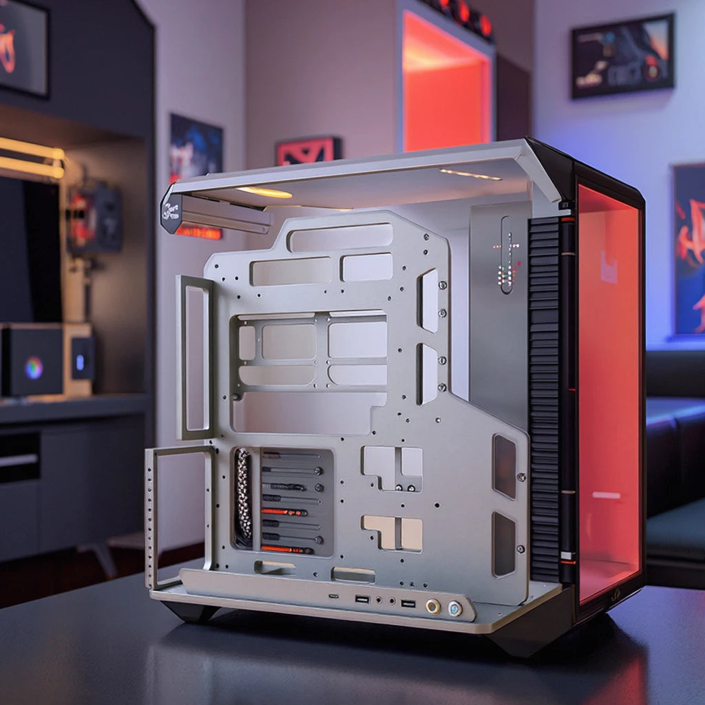 Socooler Programmer SOC-AP Mid Tower Aluminum Alloy Silver PC Gamer Case New Micro ATX Supporting Gaming Desktop Computer Case