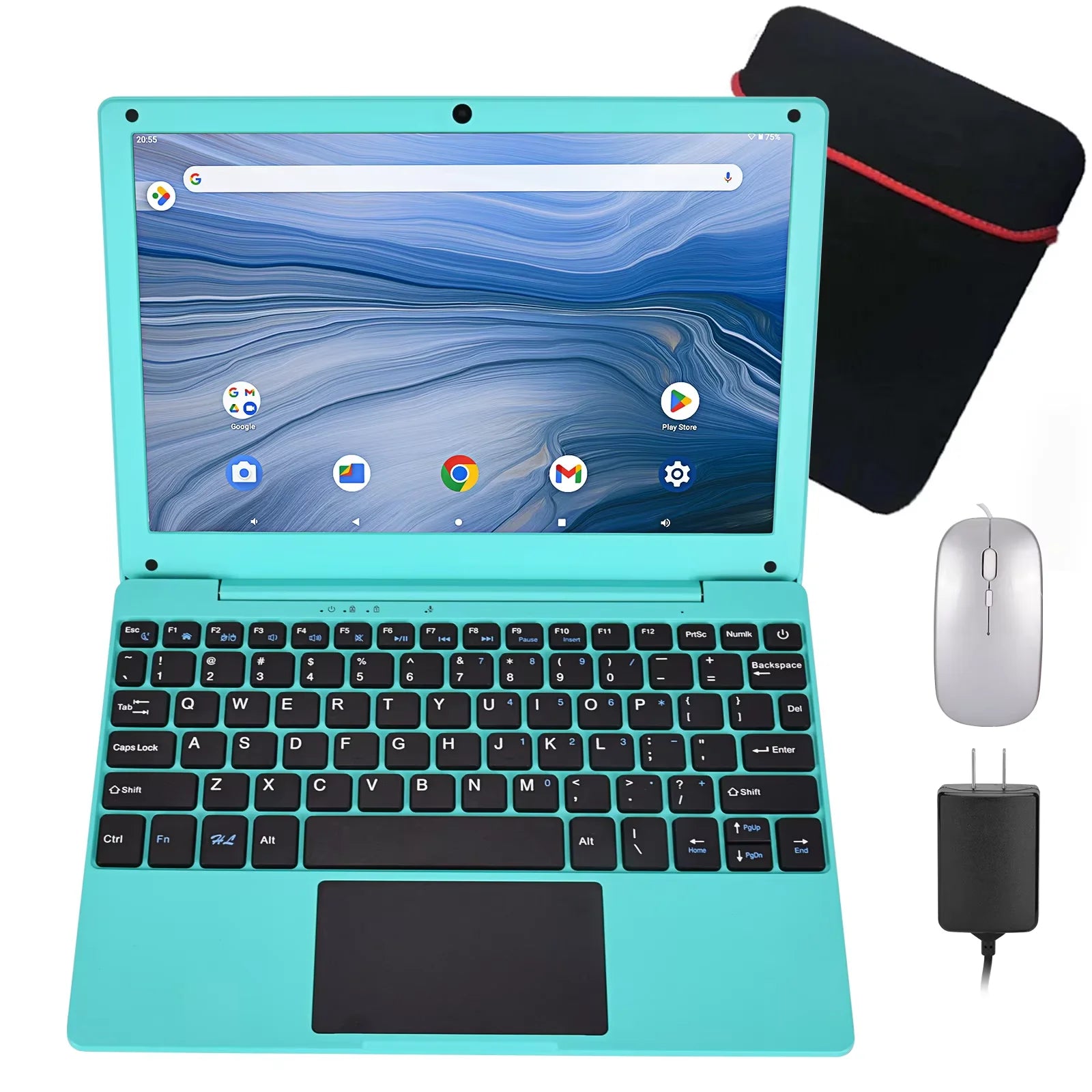 New Ultra-Thin Low Price Android 12 4GB RAM 128GBROM 5000mA 2 Speakers 10.1-inch Quad-Core Portable Laptop Computer Stock US