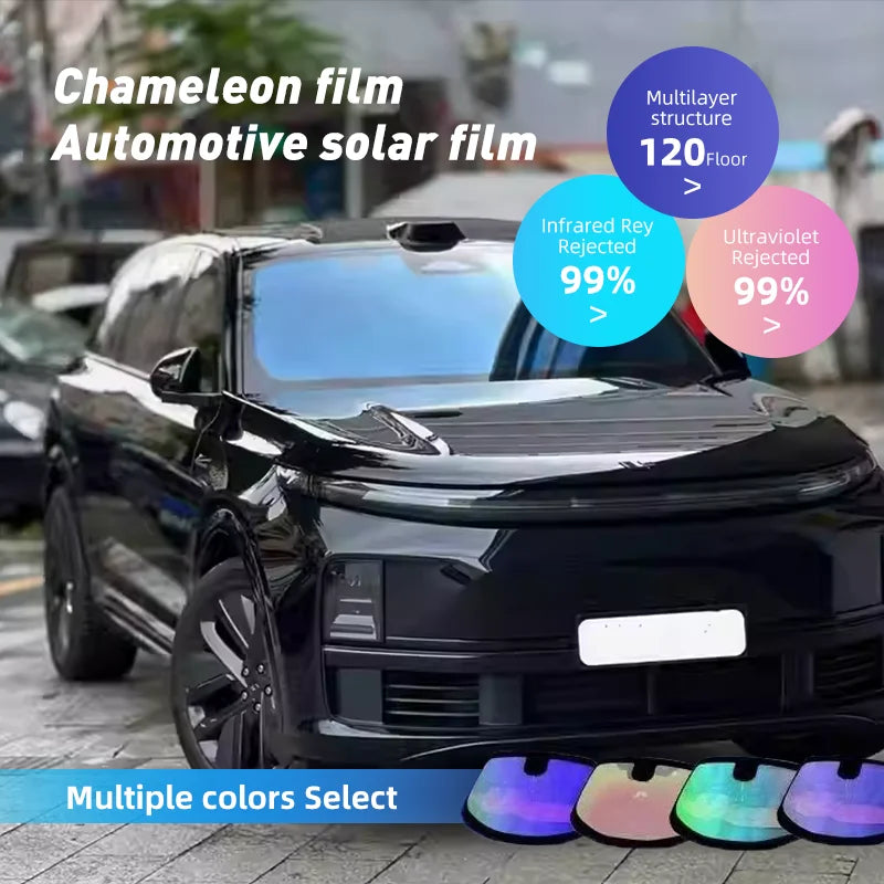 Blue Purple Green Red Chameleon Window Tint Film for Cars Dark Outside Clear Inside Anti-Scratch Auto Window Film
