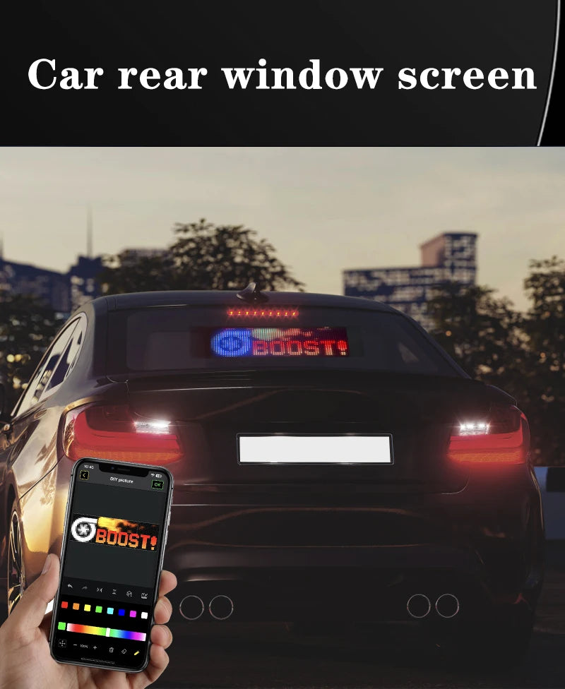 Truck Devil's Eye with App USB LED Eyes for Cars Flex Smart Sticker Flexible Display Vehicle Rear Window LED Decal Screen