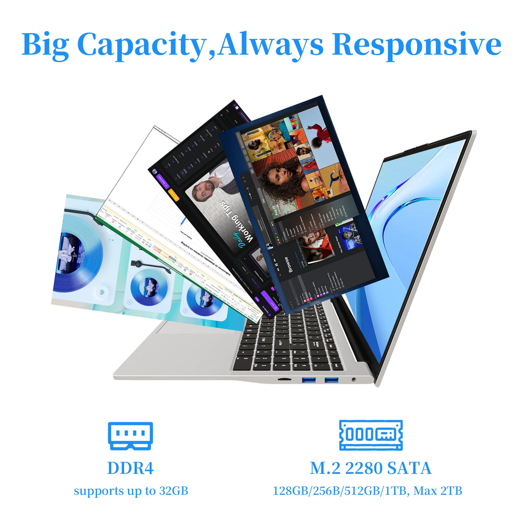 Factory Wholesale Brand New Cheap 16.1-Inch Business Laptop Metal Body Windows 11 Intel Processor SSD IPS Display Camera EU