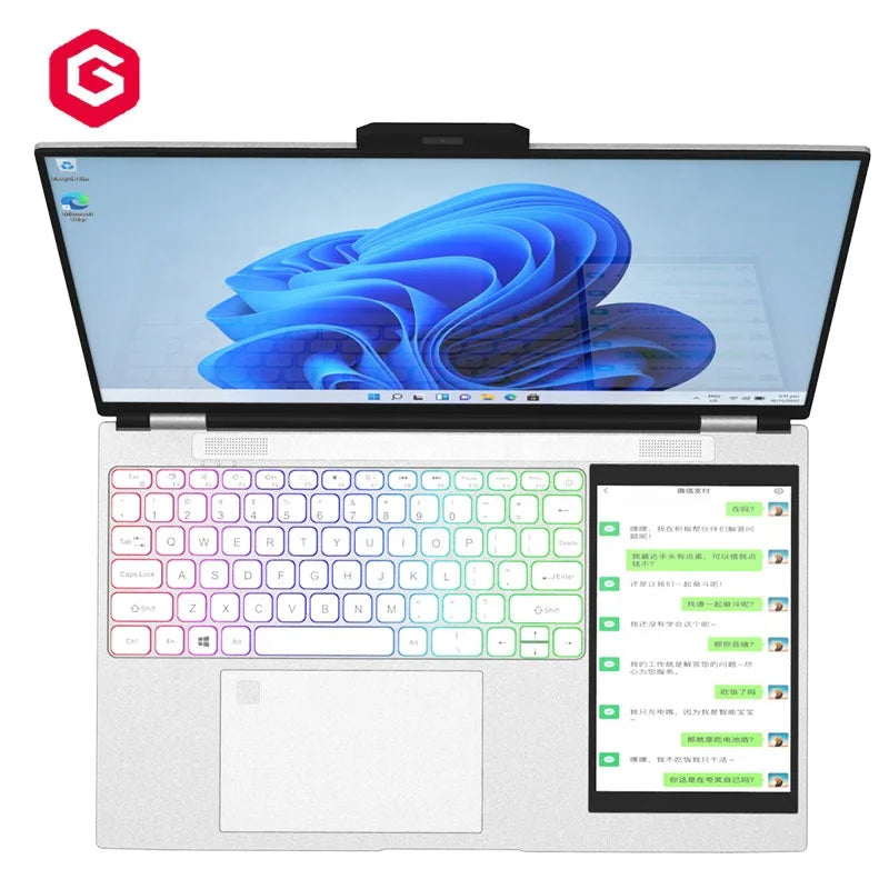 2025 Hot Selling Slim Laptop  Customized 15.6 Inch +7inch Laptops Gaming Office OEM Laptop Computer