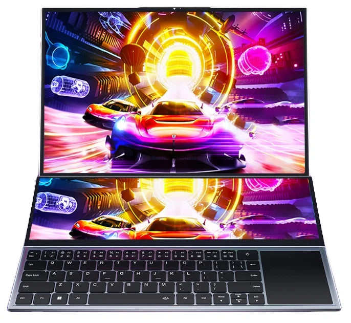 New 9th Gen Intel I7 9750H Core 16.1" +14" Dual Screen Touch IPS 16:09 1920x1200 SSD+HDD Backlit Metal Business Gaming Laptop