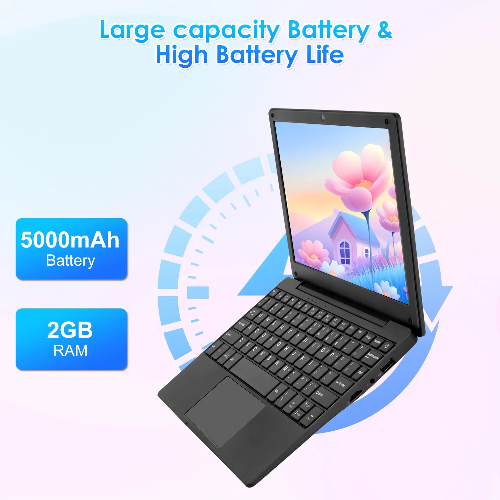 New 10.1 Inch IPS Mini Laptop Allwinner A133 Quad Core 2GB 64GB Android 12.0 Portable Education Laptop for Kids and Students