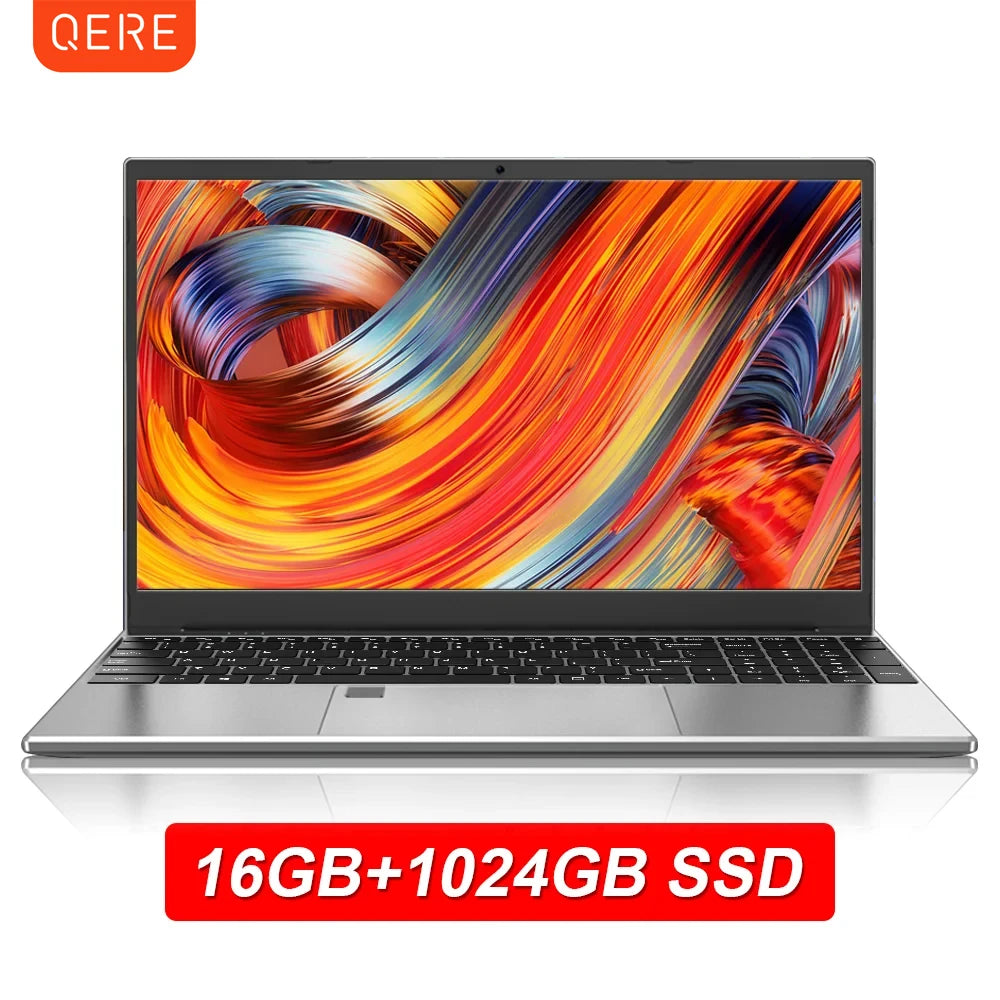 QERE S15 Laptop Computer 15.6 Inch Intel 16GB RAM 512GB 1T SSD Business Office Wind Ows 10 Gaming Notebook Gamer Pc Portable