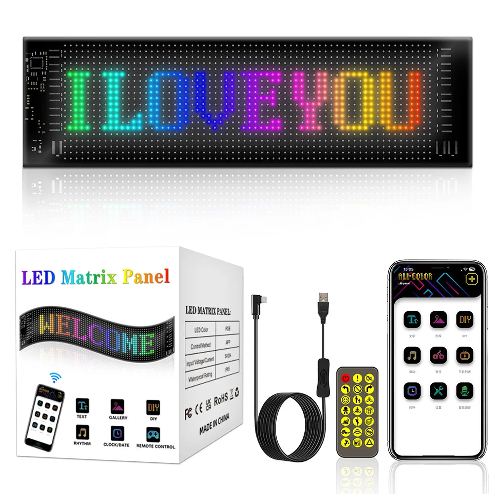 Truck Devil's Eye with App USB LED Eyes for Cars Flex Smart Sticker Flexible Display Vehicle Rear Window LED Decal Screen