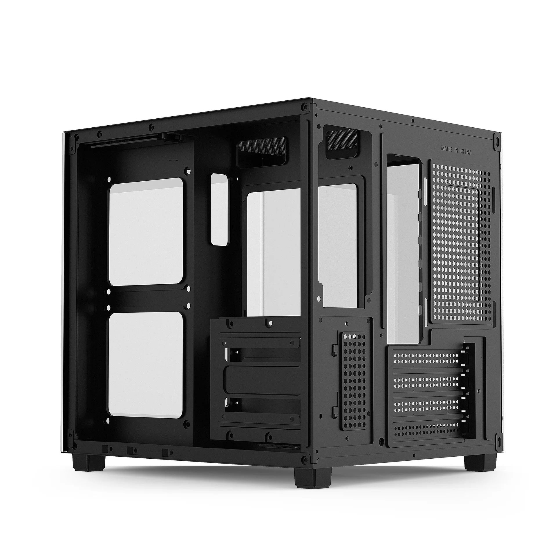 Micro ATX Vertical Small Glass Side Transparent CPU Casing Gaming Case for Desktop Computer