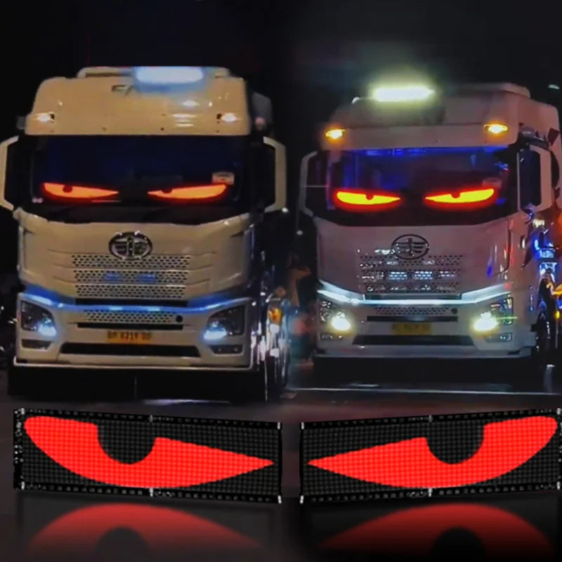Truck Devil's Eye with App USB LED Eyes for Cars Flex Smart Sticker Flexible Display Vehicle Rear Window LED Decal Screen