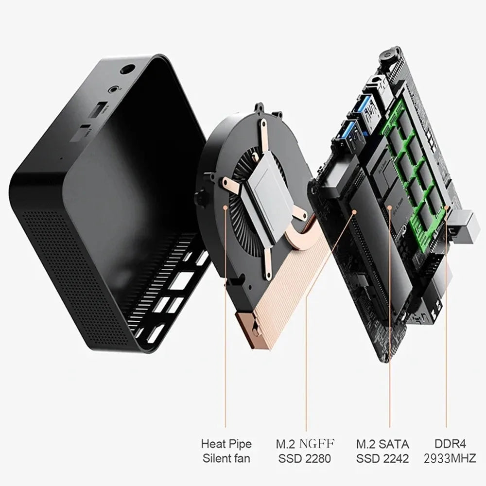 Mini PC Intel N150, PC portatile da ufficio, computer con Windows 11, Mini PC con 16GB di RAM, SSD da 1TB/2TB, piccolo Mini PC da gioco, supporto per 3 schermi.