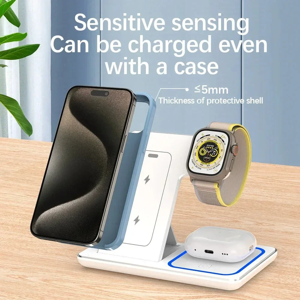 Caricatore wireless 3 in 1