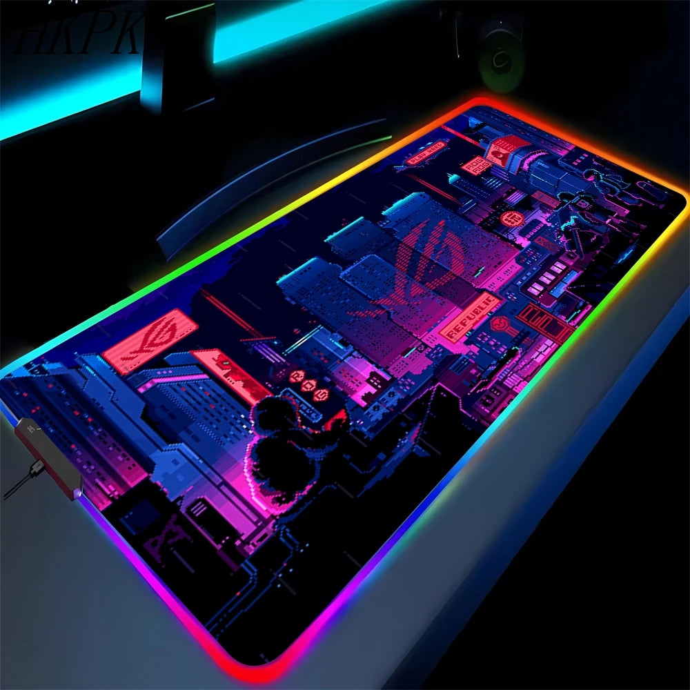 Tappetino per mouse nero, Tappetino per mouse da gaming, Tappetino da gaming anime, Tappeto da gaming, Tappetino per mouse XXL carino, Tappeto grande per tastiera da gaming.