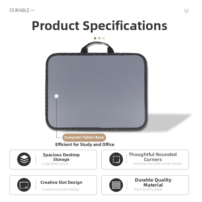 Scrivania portatile per computer, scrivania per laptop, supporto per iPad, supporto regolabile in altezza, cuscino ergonomico, borsa porta computer