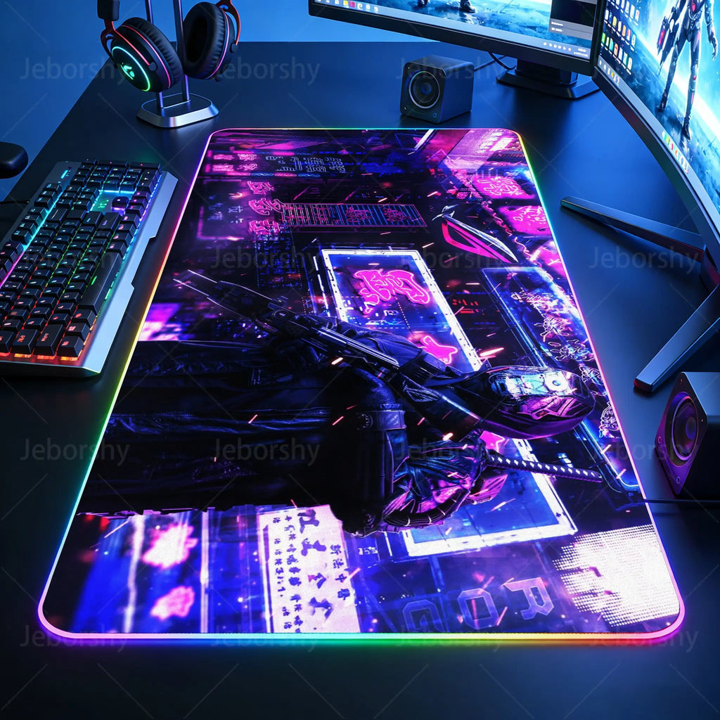 Tappetino per mouse nero, Tappetino per mouse da gaming, Tappetino da gaming anime, Tappeto da gaming, Tappetino per mouse XXL carino, Tappeto grande per tastiera da gaming.