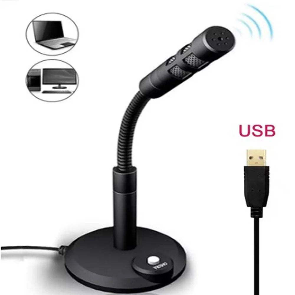 Microfono per computer USB Microfono da tavolo per registrazione con cancellazione del rumore per PC portatile per chat online Home Studio Podcasting Gaming