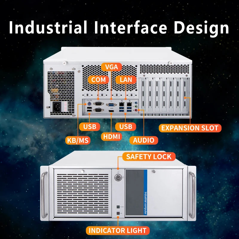 Computer industriale da rack 4U con porte seriali espandibili e slot di espansione flessibili per chassis industriali