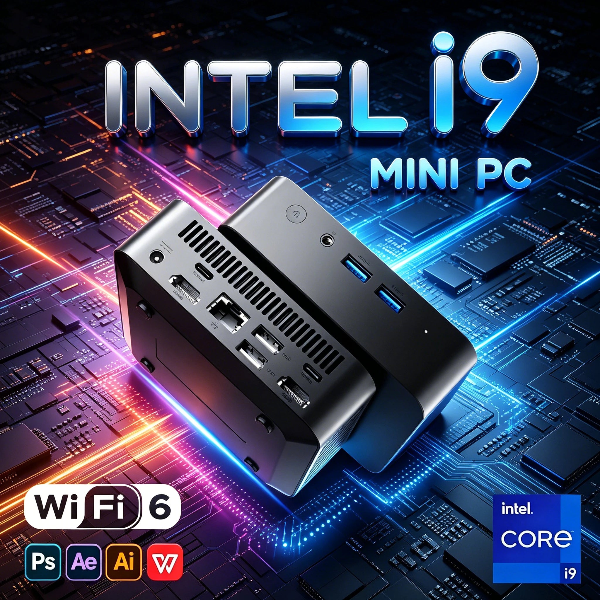 Mini PC i9 con Intel Core I9 10980HK/i3 6100U, Computer Mini PC con Windows 11, Computer da Gaming, 16GB RAM, 1/2TB SSD, WiFi 6, PC Intel