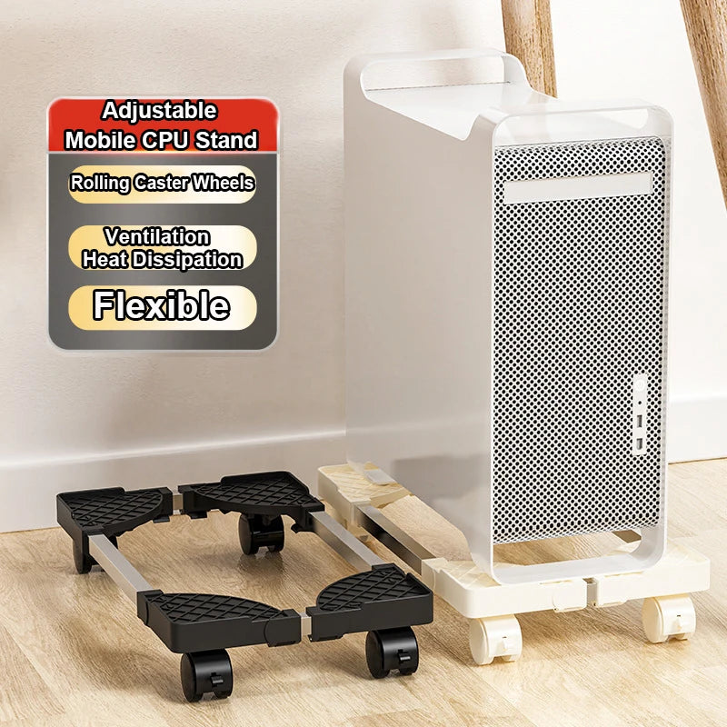 Supporto per computer per torre da tavolo adatto alla maggior parte degli accessori da scrivania per giochi per PC Supporto per CPU mobile regolabile per supporto da pavimento per PC