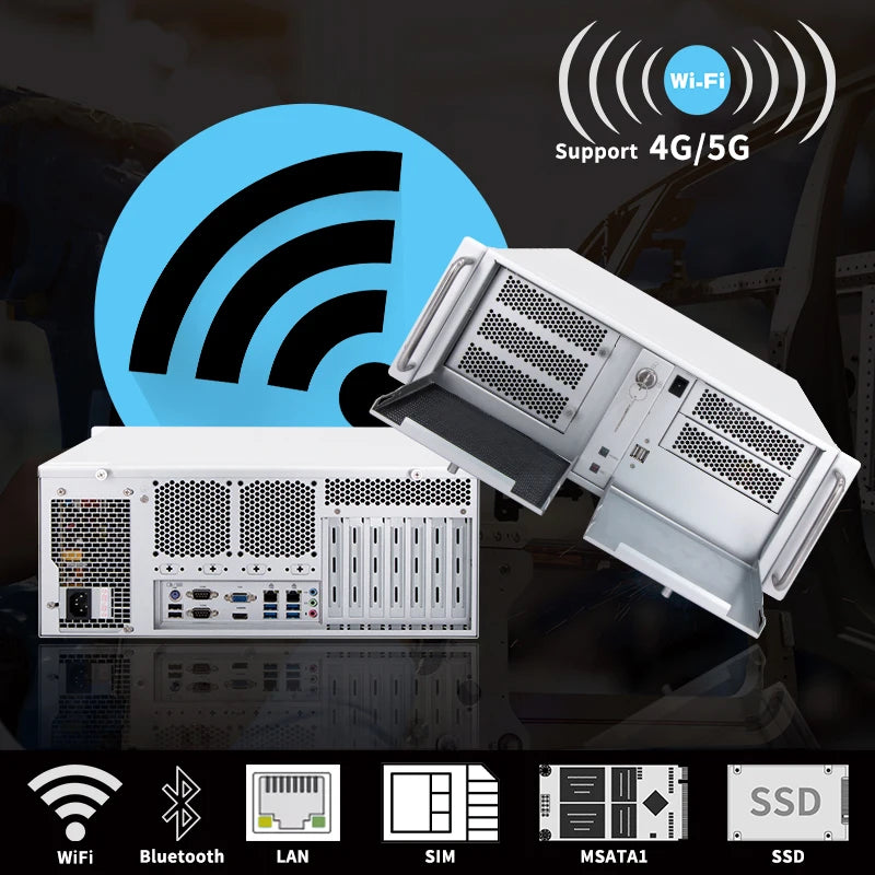 Computer industriale da rack 4U con porte seriali espandibili e slot di espansione flessibili per chassis industriali