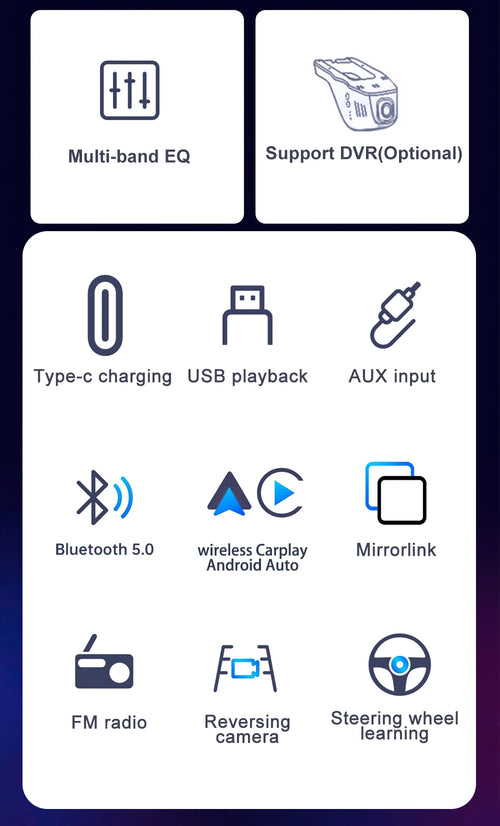 IPS 6.9 pollici 1Din Wireless