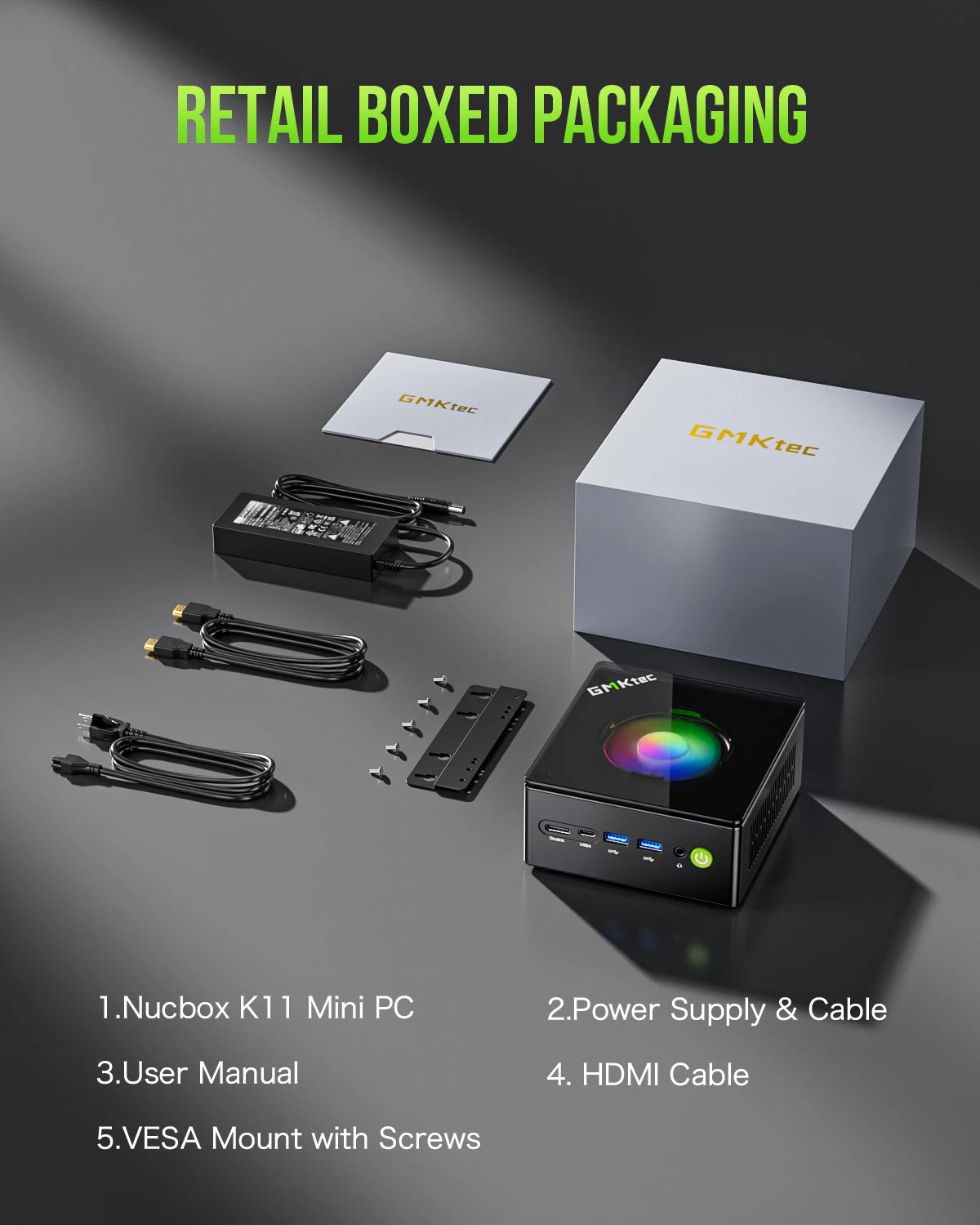 GMKtec Mini PC K11 AMD R9 8945HS Mini PC da gioco 32 GB DDR5 1 TB SSD Computer PC Mini computer PC Win11 Pro PC da gioco