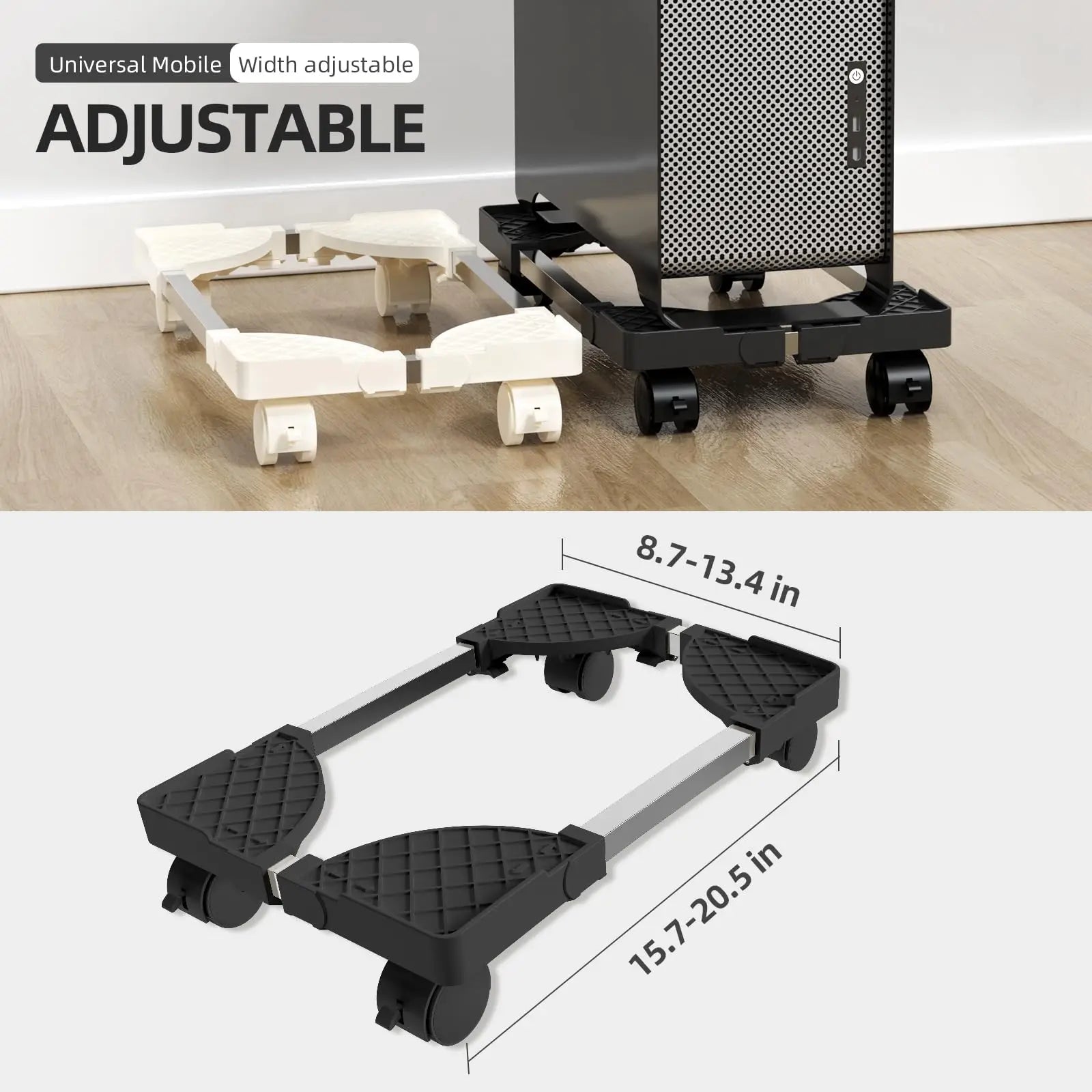 Supporto per computer per torre da tavolo adatto alla maggior parte degli accessori da scrivania per giochi per PC Supporto per CPU mobile regolabile per supporto da pavimento per PC