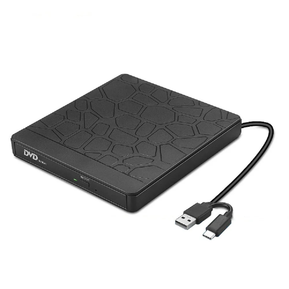 Unità ottica esterna per computer 2 in 1 HUB multifunzione Registratore DVD Masterizzatore CD-R Doppio disco USB Lettore di schede Micro SD TF