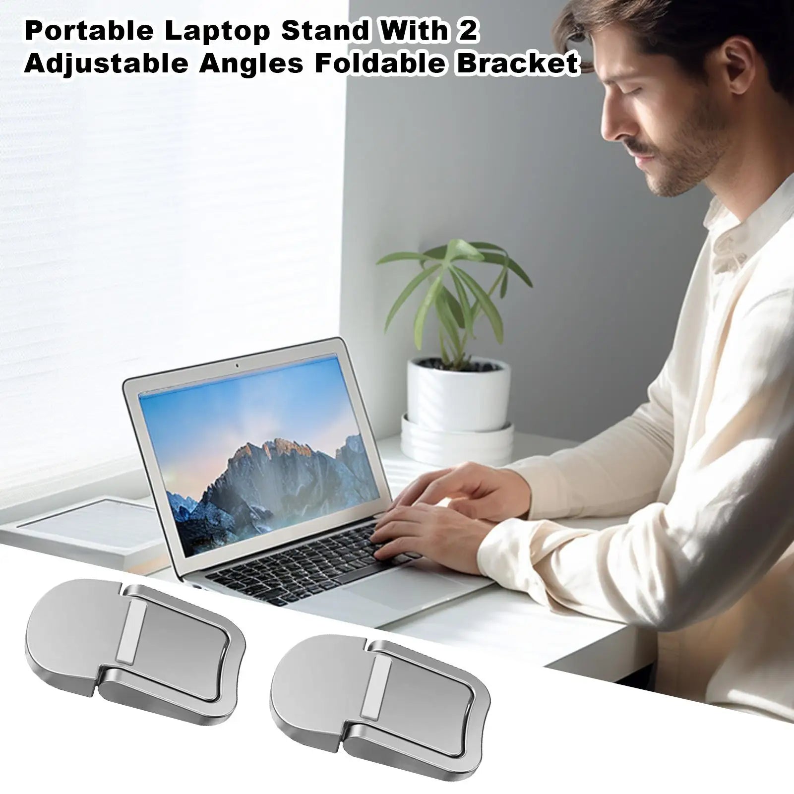 Supporto per Computer Portatile con Raffreddamento, Supporto da Scrivania Leggero e Pieghevole per Laptop