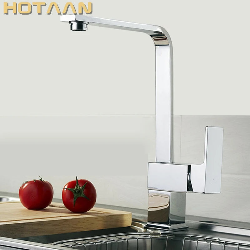. Rubinetto da cucina Rubinetto per lavello da cucina in ottone, miscelatore da cucina, rubinetti da cucina quadrati girevoli, torneira YT-6004