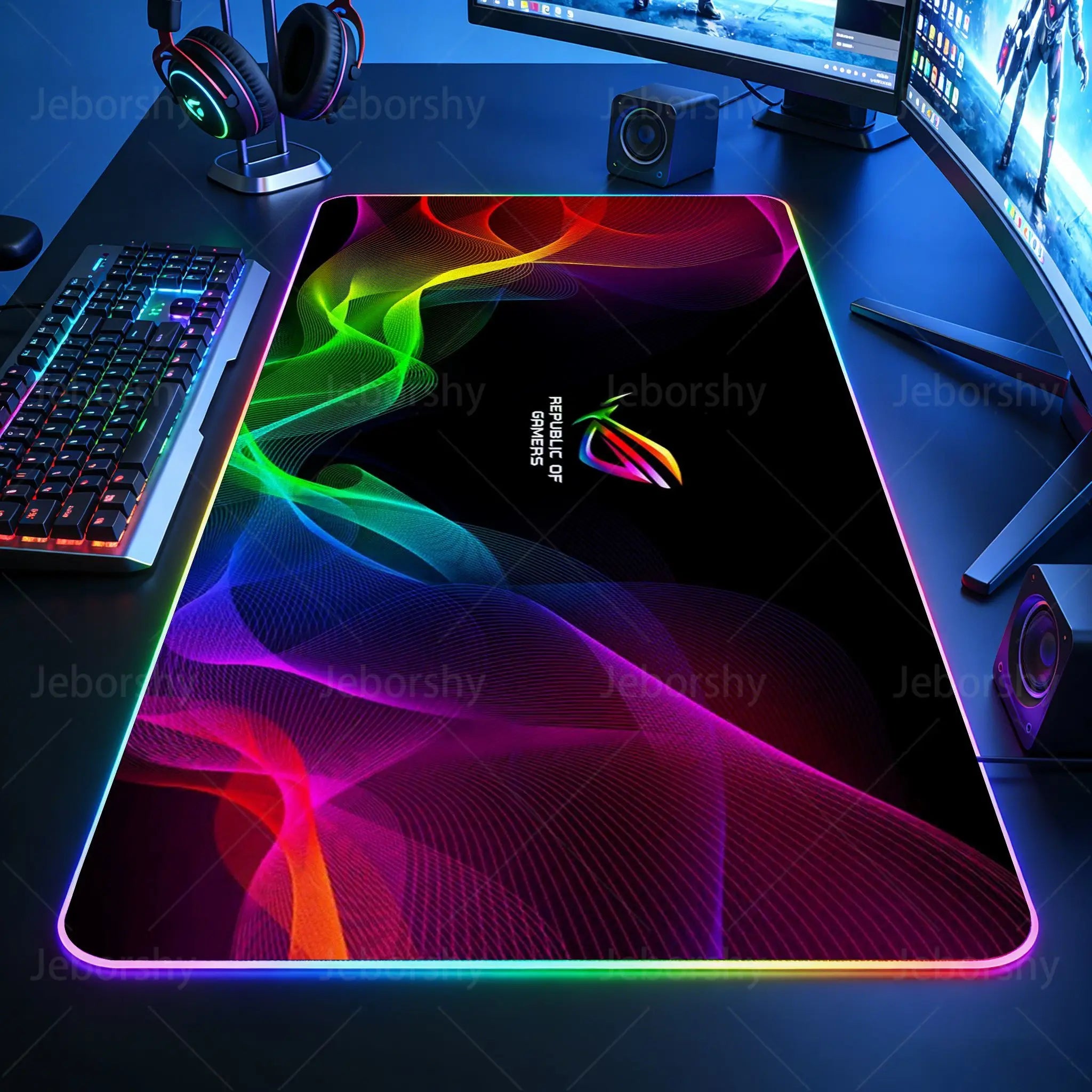 Tappetino per mouse nero, Tappetino per mouse da gaming, Tappetino da gaming anime, Tappeto da gaming, Tappetino per mouse XXL carino, Tappeto grande per tastiera da gaming.