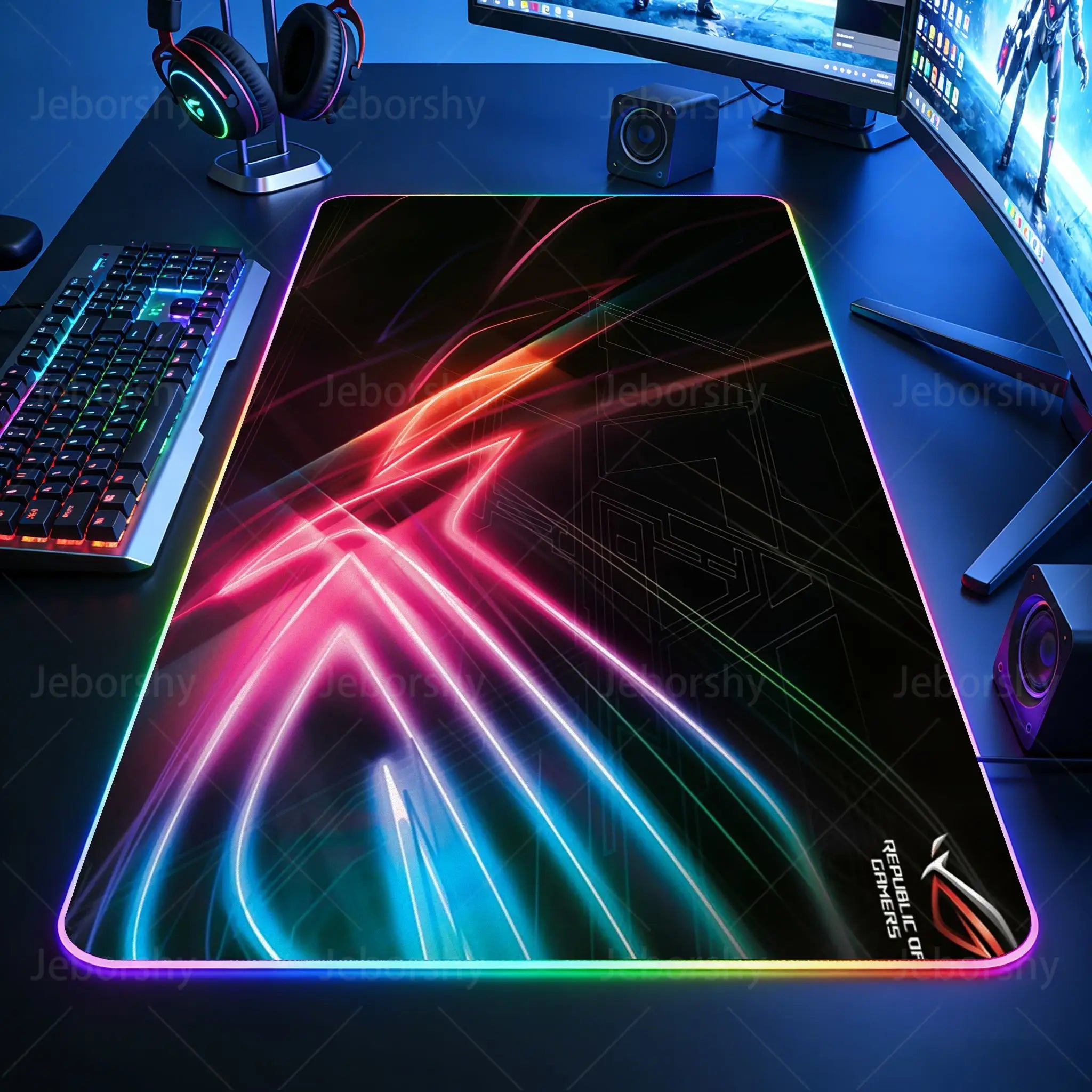 Tappetino per mouse nero, Tappetino per mouse da gaming, Tappetino da gaming anime, Tappeto da gaming, Tappetino per mouse XXL carino, Tappeto grande per tastiera da gaming.