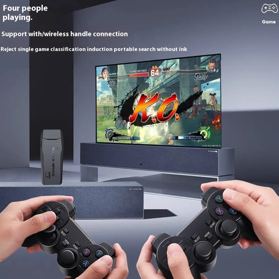 Stick per Videogiochi Wireless 2.4G con Doppio Joystick, Console di Gioco 4K, 20000+ Giochi Retrò, Regalo di Ringraziamento