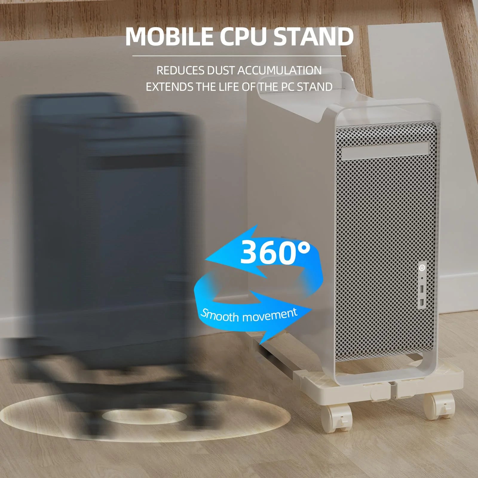 Supporto per computer per torre da tavolo adatto alla maggior parte degli accessori da scrivania per giochi per PC Supporto per CPU mobile regolabile per supporto da pavimento per PC