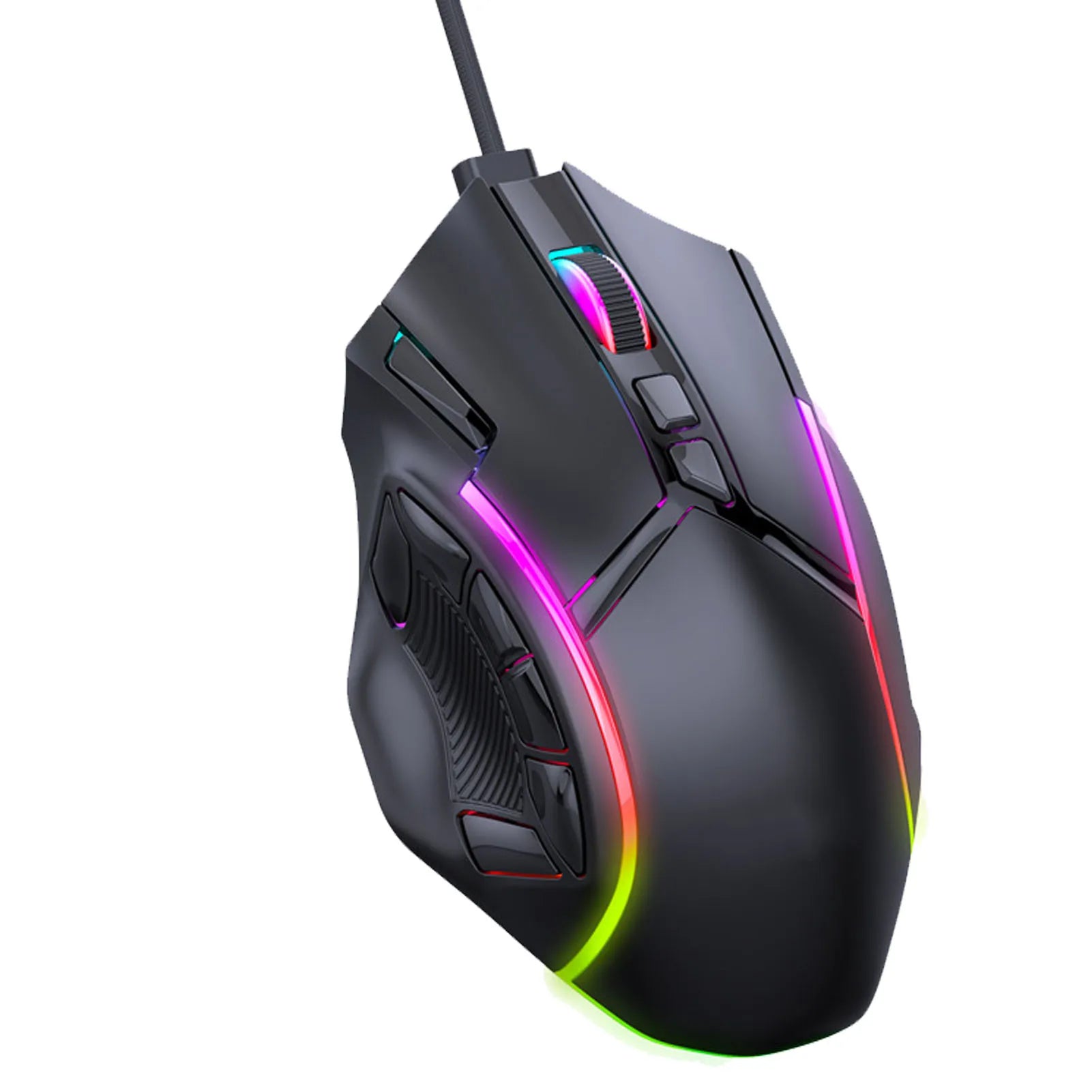 Mouse da gioco 12800 DPI Mouse da gioco RGB Mouse da gioco RGB cablato 12800 DPI 12 tasti Definizione macro Accessori di ricambio per computer