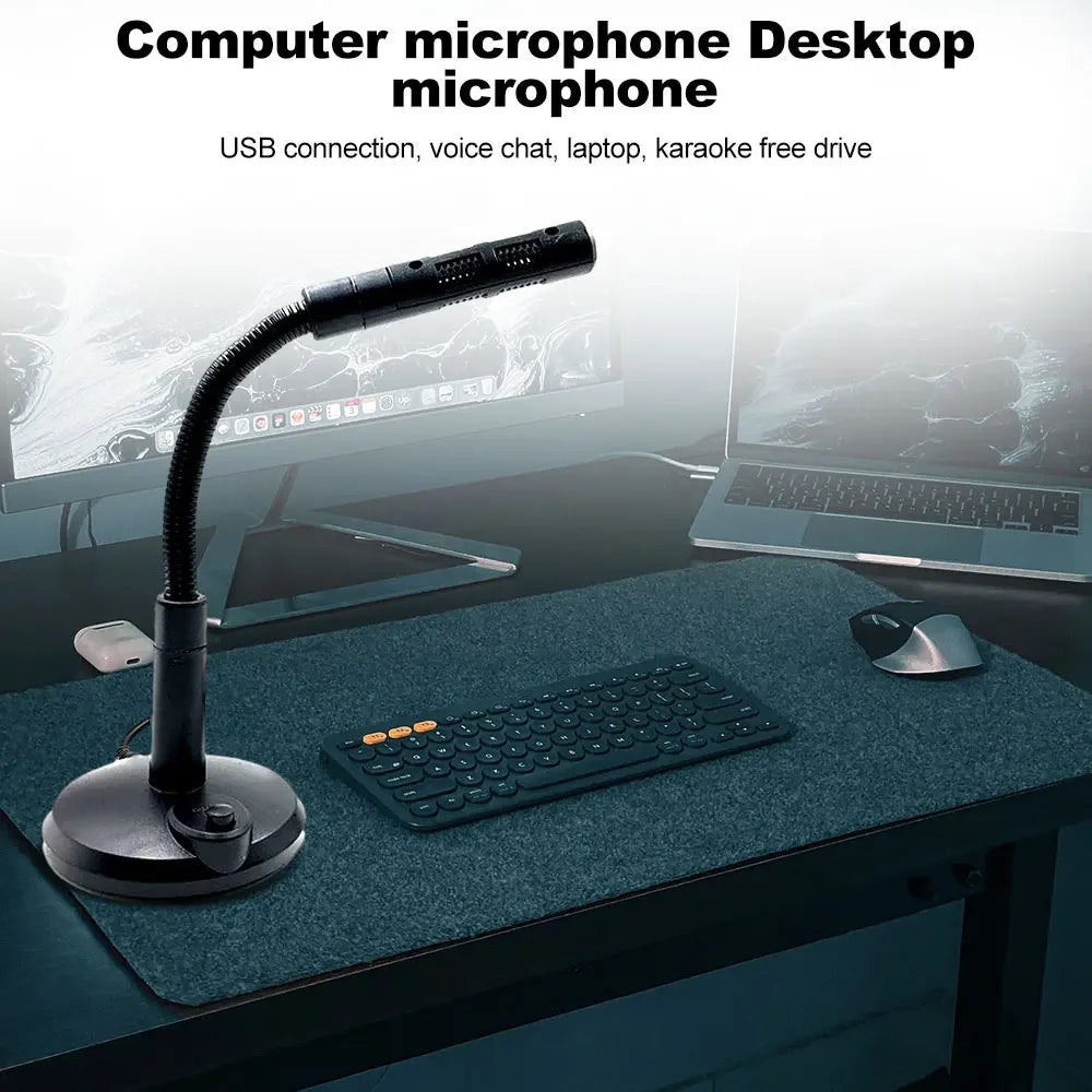 Microfono per computer USB Microfono da tavolo per registrazione con cancellazione del rumore per PC portatile per chat online Home Studio Podcasting Gaming